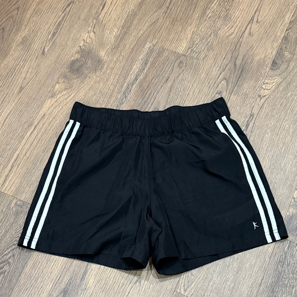 Danskin Black Athletic Shorts with White Stripes